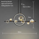 DecorBites™ Black Ring LED Pendant Light with Glass Lampshade for Dining Room and Kitchen