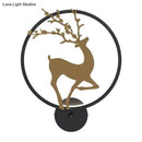 Modern black ring led elk mural wall sconce bedroom light