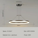 Modern black ring led pendant chandelier for living room