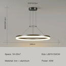 Modern black ring led pendant chandelier for living room