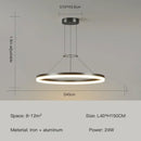 Modern black ring led pendant chandelier for living room