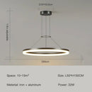 Modern black ring led pendant chandelier for living room