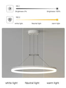 Modern black ring led pendant chandelier for living room