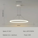 Modern black ring led pendant chandelier for living room