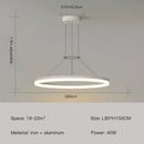 Modern black ring led pendant chandelier for living room