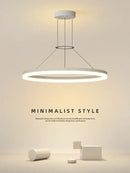 Modern black ring led pendant chandelier for living room