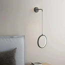 Modern black ring led wall lamp bedroom oval sconce light