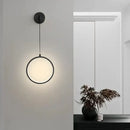 Modern black ring led wall lamp bedroom oval sconce light