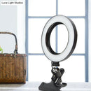 Modern black ring light with metal shade bedroom portable mirror light
