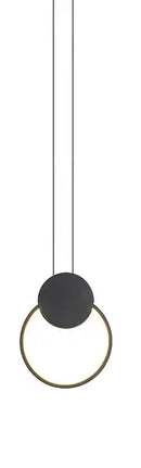 Modern black ring pendant lamp bedroom dimmable led light