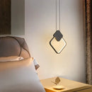 Modern black ring pendant lamp bedroom dimmable led light