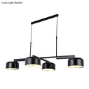 Modern black & rose gold island pendant light kitchen 4 drum shades