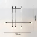Modern black & rose gold minimalist pendant light dining room
