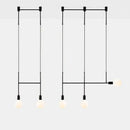 Modern black & rose gold minimalist pendant light dining room