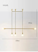 Modern black & rose gold minimalist pendant light dining room