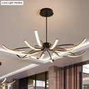 Modern black rotating stick led chandelier for dining room