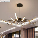 Modern black rotating stick led chandelier for dining room