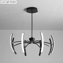 Modern black rotating stick led chandelier for dining room