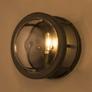 Modern black round wall sconce with e12 bulb for hallway