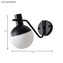 Modern black sconce light with milk glass shade living room