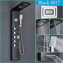 Modern black shower panel rainfall waterfall system – bathroom faucet
