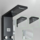 Modern black shower panel rainfall waterfall system – bathroom faucet