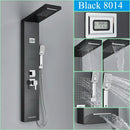 Modern black shower panel rainfall waterfall system – bathroom faucet