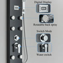 Modern black shower panel rainfall waterfall system – bathroom faucet