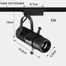 Modern black & silver adjustable led track spotlights gallery light
