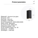 Modern black & silver aluminum wall lamp outdoor led light