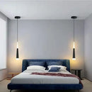 Modern black & silver conical tube led pendant lights kitchen island