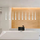 Modern black & silver conical tube led pendant lights kitchen island