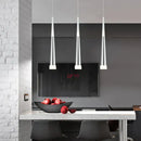 Modern black & silver conical tube led pendant lights kitchen island
