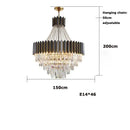 Modern black & silver crystal led chandelier dining room light
