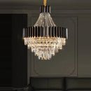 Modern black & silver crystal led chandelier dining room light