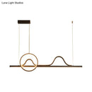Modern black & silver curvy line island lamp dining room pendant