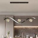 Modern black & silver glass ball led pendant light dining room