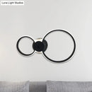 Modern black & silver led hoop wall lamp bedroom ceiling light