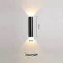 Modern black & silver led wall lamp bedroom up and down light source