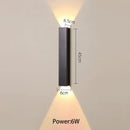Modern black & silver led wall lamp bedroom up and down light source