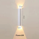 Modern black & silver led wall lamp bedroom up and down light source