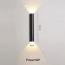 Modern black & silver led wall lamp bedroom up and down light source