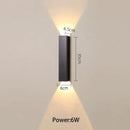 Modern black & silver led wall lamp bedroom up and down light source