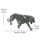 Modern black & silver mosaic leopard panther – living room sculpture