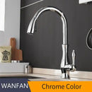 Modern black single handle kitchen faucet with curved swivel spout