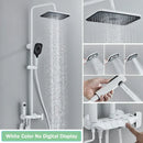 Modern black smart digital rainfall shower system bathroom set