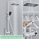 Modern black smart digital rainfall shower system bathroom set