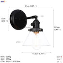 DecorBites™ Glass Ball Wall Light Switch Hallway Bathroom Mirror Stair Black Wall Sconce