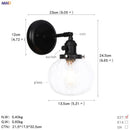 DecorBites™ Glass Ball Wall Light Switch Hallway Bathroom Mirror Stair Black Wall Sconce