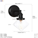 DecorBites™ Glass Ball Wall Light Switch Hallway Bathroom Mirror Stair Black Wall Sconce